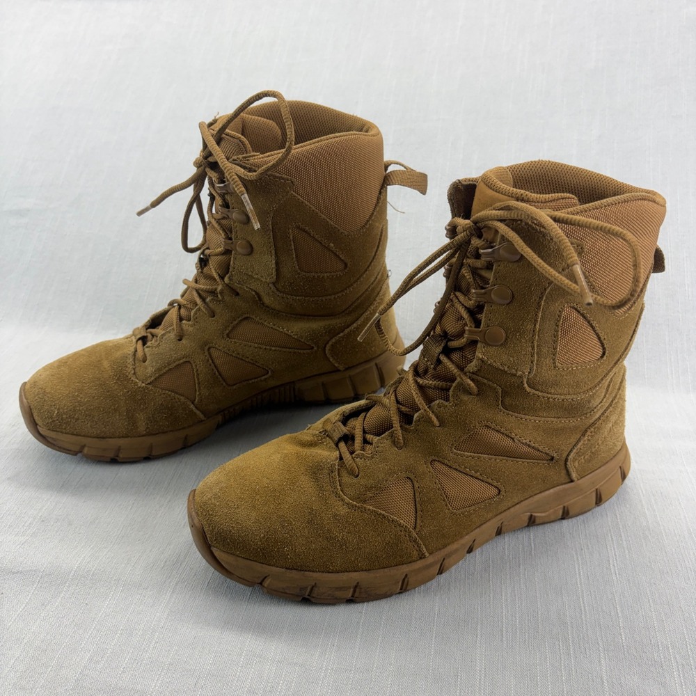 Reebok Tactical Boots Mens 8 Sublite Cushion Coyote Brown Suede Military Duty